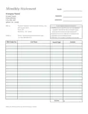 Free Download PDF Books, Monthly Billing Statement Form Template