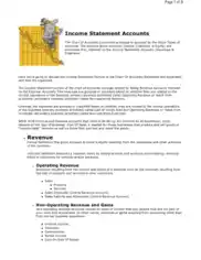 Income Statement Accounts Template