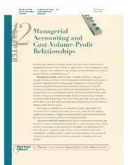 Free Download PDF Books, Managerial Accounting and Cost Volume Profit Relationship Template