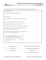 Employer Statement Reagrding Total Disability Template
