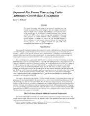 Improved ProForma Forecasting Under Alternative Growth Rate Assumption Template