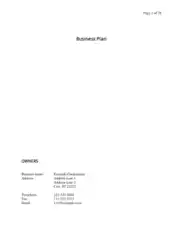 Free Download PDF Books, Business Financial Plan Template for Startup Business Template