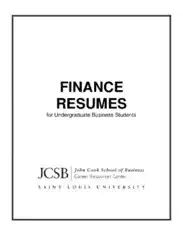 Free Download PDF Books, Finance Resume For Undergrduate Business Students Template