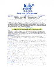 Daycare Daily Information Sheet Template