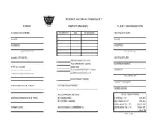 Event Permit Information Sheet Template