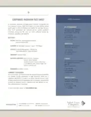 Company Overview Fact Sheet Template