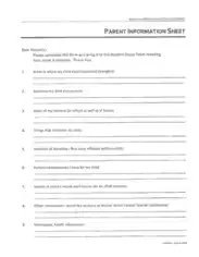Free Download PDF Books, Parent Teacher Information Sheet Template