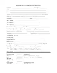 Wedding Vendor Information Sample Sheet Template