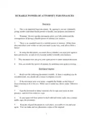 Free Download PDF Books, Durable Power of Attorney Form for Finances Finance Template