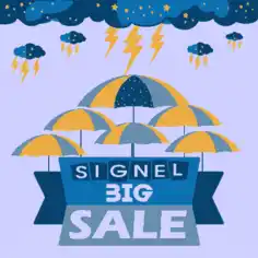 Free Download PDF Books, Big Sale Banner Cloud Thunderbolt Umbrella Icons Decoration Free Vector