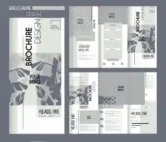 Free Download PDF Books, Brochure Templates Classic Elegant Leaves Decor Free Vector