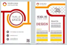 Free Download PDF Books, Corporate Brochure Template Simple Modern Flat Decor Free Vector