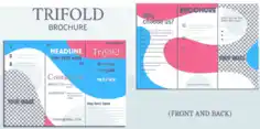 Free Download PDF Books, Corporate Brochure Template Trifold Shape Modern Deformed Decor Free Vector