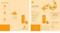 Orange Juice Brochure Classic Flat Colored Sketch Free Vector