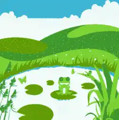 Free Download PDF Books, Nature Background Green Decor Grass Pond Frog Icon Free Vector