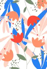 Floral Background Colorful Decor Classic Flat Handdrawn Design Free Vector