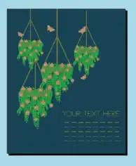 Flowers Background Hanging Flora Vases Ornament Free Vector