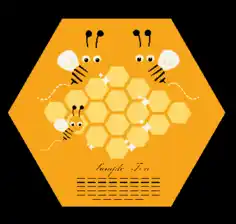 Honeybees Background Cute Stylized Cartoon Icons Geometric Frame Free Vector
