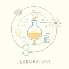 Chemistry Background Flat Circle Design Molecule Icons Decor Free Vector