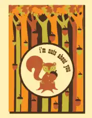 Free Download PDF Books, Chestnut Background Squirrel Icon Colorful Trees Decor Free Vector