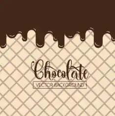 Chocolate Cake Background Melting Decoration Calligraphic Design Free Vector