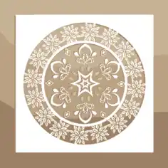 Classical Decorated Background Symmetric Cut Style Circle Decoration Free Vector