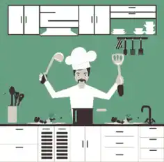 Cooking Background Cook Icon Cartoon Decoration Free Vector