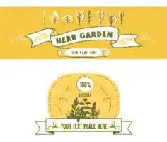 Free Download PDF Books, Herb Advertising Labels Background Colored Classical Decor Free Vector