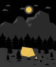 Camping On Mountain Background Tent Icon Dark Grey Free Vector