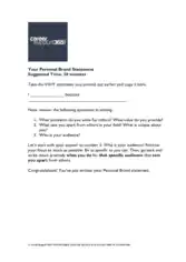 Free Download PDF Books, Declare Personal Brand Statement Template