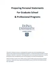 Graduate School and Professional Programs Personal Statement Template