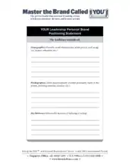 Free Download PDF Books, Personal Leadership Brand Statement Template