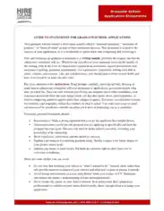 Personal Statement For Graduate School Applications Template