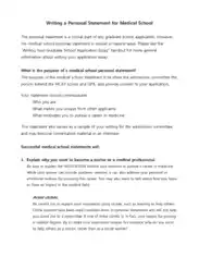 Free Download PDF Books, Personal Statement Medical School Template