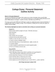 Personal Statement Outline Activity Template
