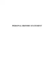 Police Department Personal History Statement Template