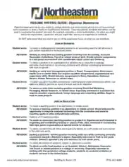 Resume Objective Statement For Student Template