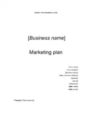 Blank Small Business Marketing Plan Template
