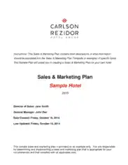 Free Download PDF Books, Hotel Sales And Marketing Plan Template