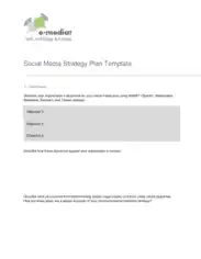 Free Download PDF Books, Social Media Marketing Strategy Template