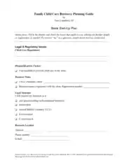 Blank Child Daycare Business Plan Template