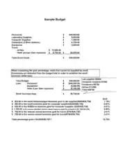 Budget for Restaurant Business Plan Example Template