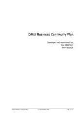 DMU Business Continuity Plan Free Template