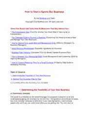 Free Download PDF Books, Sports Bar Opening Business Plan Template