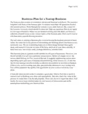 Startup Business Plans Template