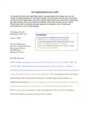Cover Letter Example For Job Resume Template