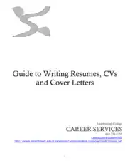Free Download PDF Books, Guide to Writing Resumes CVs and Cover Letters Template