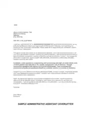 Resume Cover Letter Example for Administrative Assistant Template