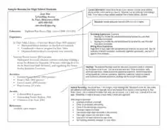 Free Download PDF Books, General Resume for High School Student Template