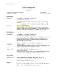 Resume Profile Example For Student Template